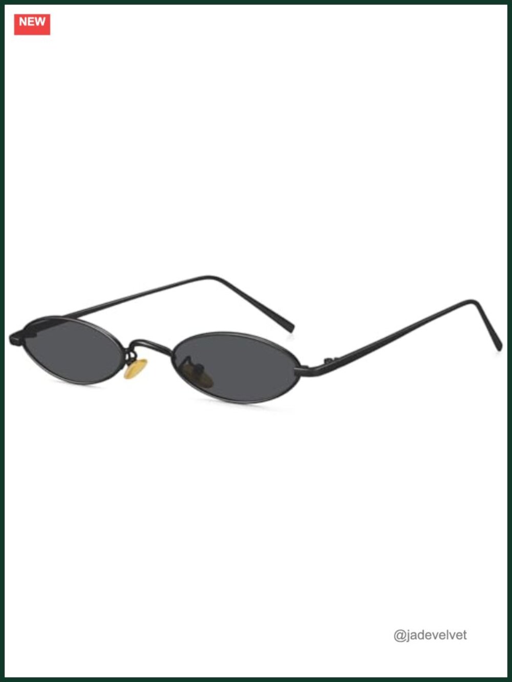 Retro 90s Small Oval Sunglasses Narrow Metal Frame UV400